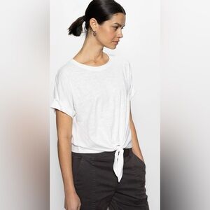 Sanctuary All Day Tie Tee White T Shirt Size XS